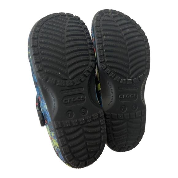 Crocs Classic Tie Dye Graphic Unisex Clog Sandals Women Size 9 - Picture 10 of 10